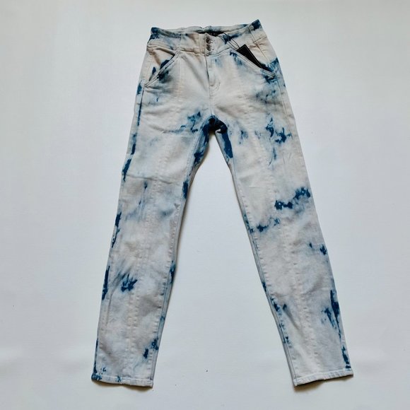 VERONICA BEARD KALLIE TIE DYE HIGH RISE STRAIGHT LEG JEANS - Picture 3 of 11